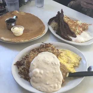 Big Man with chicken fried steak and bacon breakfast.