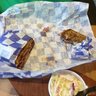 Reuben and coleslaw