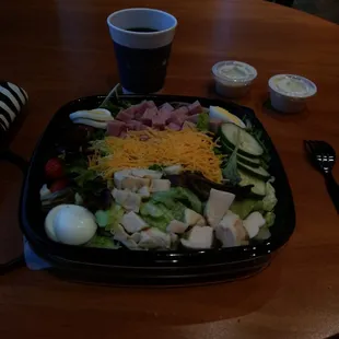The chef salad looks tasty. Gonna dig in now!