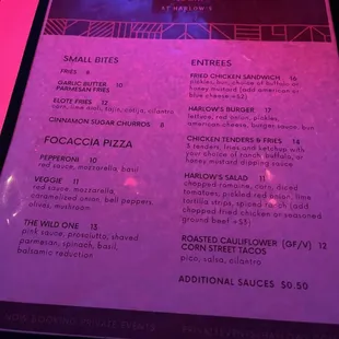 the menu