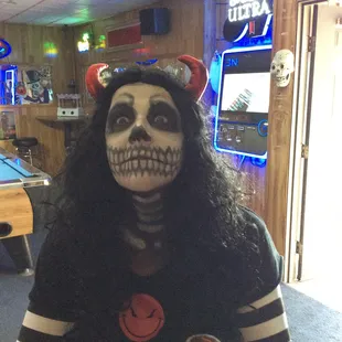 a man dressed as a skeleton