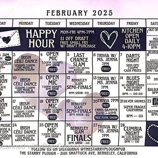 Event calendar February 2025