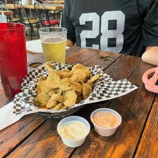 Fried pickles and jalapeños