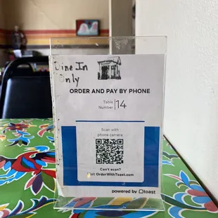 Contactless ordering option