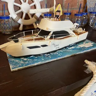 The best damn Yacht cake with &quot;Hoes&quot; partying on top