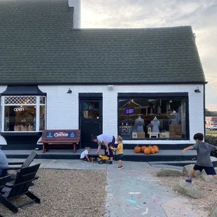 a group of children playing outside