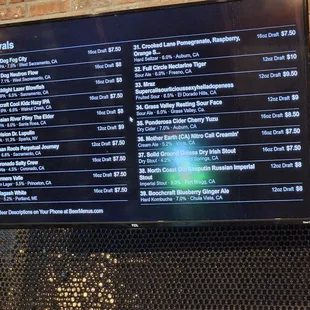 Beer menu 1/2