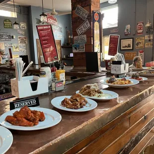 plates of food on the counter