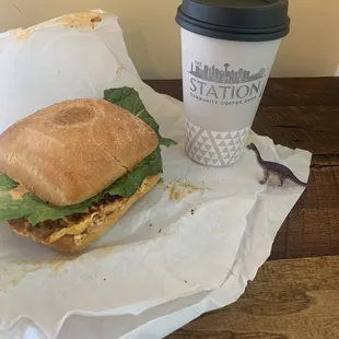 Latte and   Breakfast Sandwich