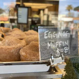 a display of doughnuts for sale