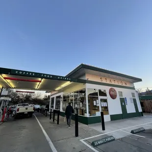 the outside of the station
