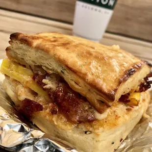 Biscuit with egg chipotle bacon, BEST item