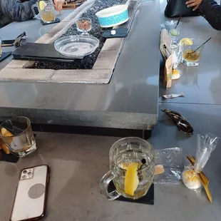 Chilling with friends on patio