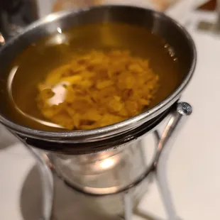 a bowl of soup on a table