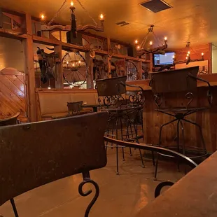 Bar area! They love the cowboy lifestyle down here. Food is fast and delicious!  The steaks are thru roof! Gotta try!