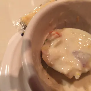 What was left of my fish chowder which was awesome!