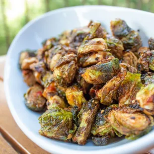 a bowl of brussel sprouts