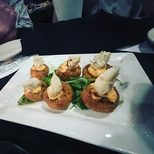 Crab Stuffed mushrooms... ( we ended up ordering another batch )