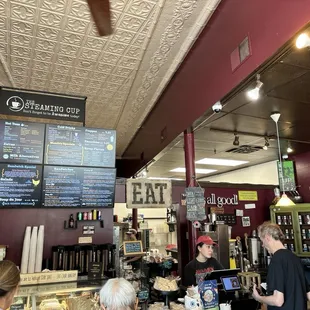 Ordering area with menu