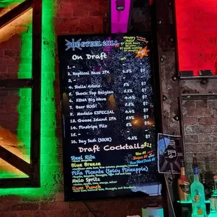 Draft menu