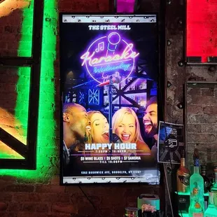 the neon lights of a bar