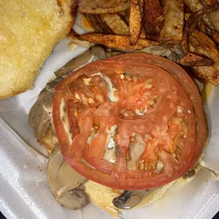 Mushroom Swiss burger