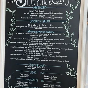 Food menu.