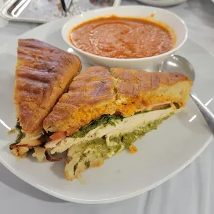 The Italian Chicken sandwich with tomato soup is pretty good.