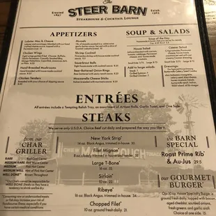 Current menu 9/2018