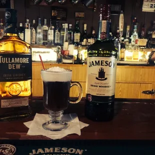 Irish coffee with homemade whipped cream