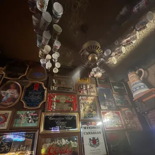 a collection of beer and memorabilia