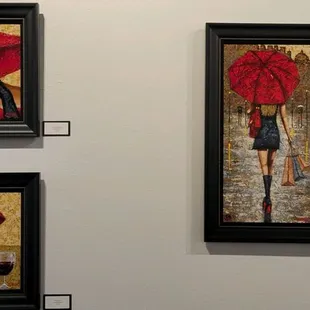 paintings of women with umbrellas