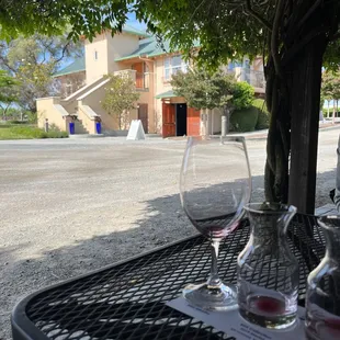 wine glasses on a table