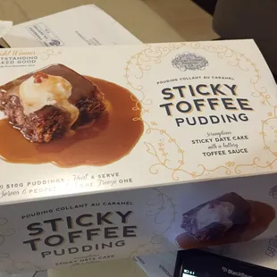 a box of sticky toffee pudding