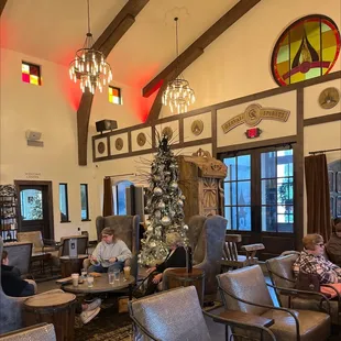 people sitting in the lobby