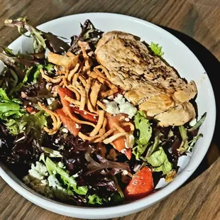 Strawberry gorgonzola salad with chicken, nothing special.
