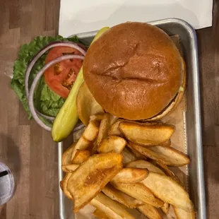 Beyond Burger with fries