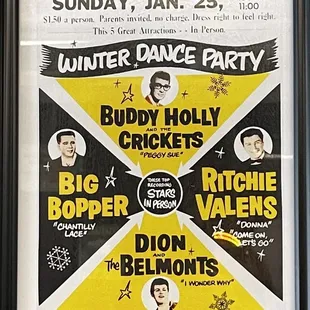 a poster for a winter dance party