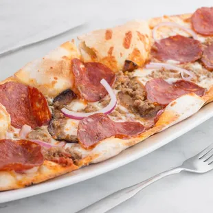 Zoe's pepperoni pizza with San Marzano tomatoes and mozzarella