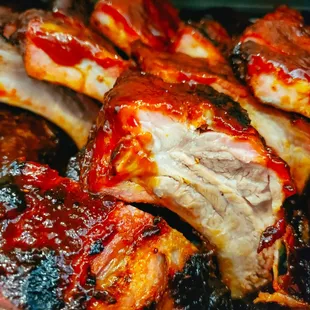 ribs and ribs in barbecue sauce