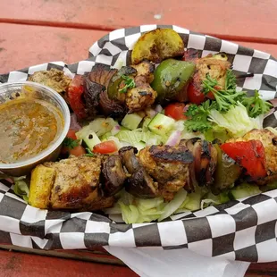 Chicken Kabob salad