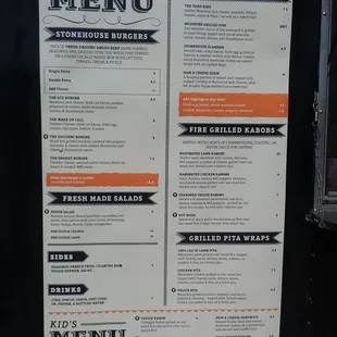 Menu. If you can't read it, go to the website.