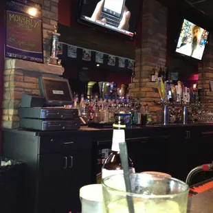 the bar and televisions