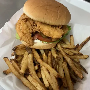 Fried Chicken Sandwich with Hand Cut Fries
