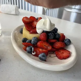 Prepared a strawberry shortcake. Just use one of the scones