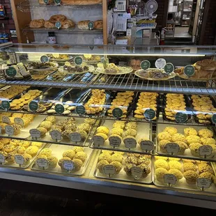 a display of baked goods