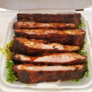  a tray of ribs