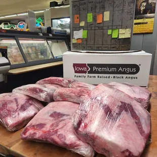  a variety of raw meat