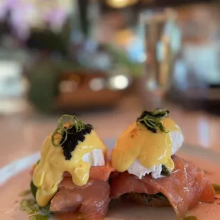 Limited Holiday Menu 
Smokin' Salmon Benedict 
Launch date 12/1/23- 1/2/24