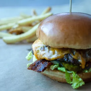 The Strand Signature Burger with French Fries